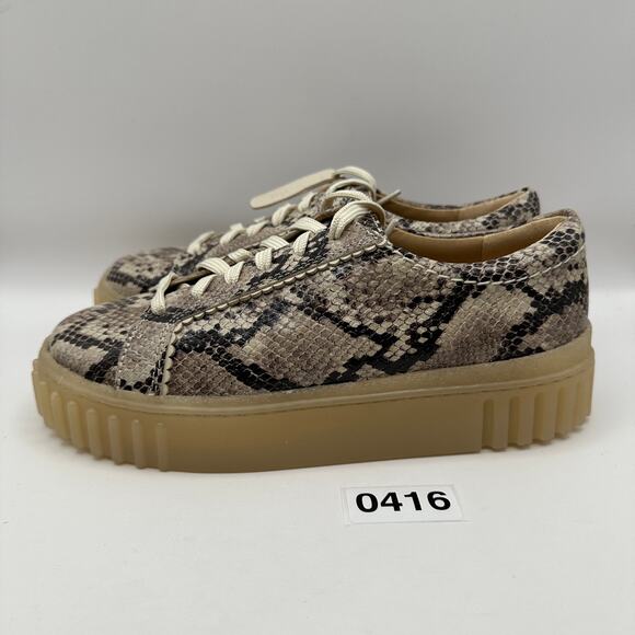 CLARKS Women's 6.5 MAYHILL WALK Gray/Snake Leather Platform Shoe - Picture 8 of 8